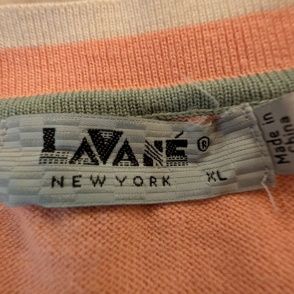 Lavane New York Vintage Men's Sweater Vest Pink And Blue Golf Grandpa Size XL - Picture 5 of 5